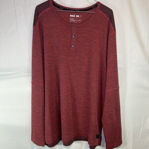 MSX by Michael Strahan Long Sleeve Shirt Maroon Gray Two Tone Size XXL 2XL